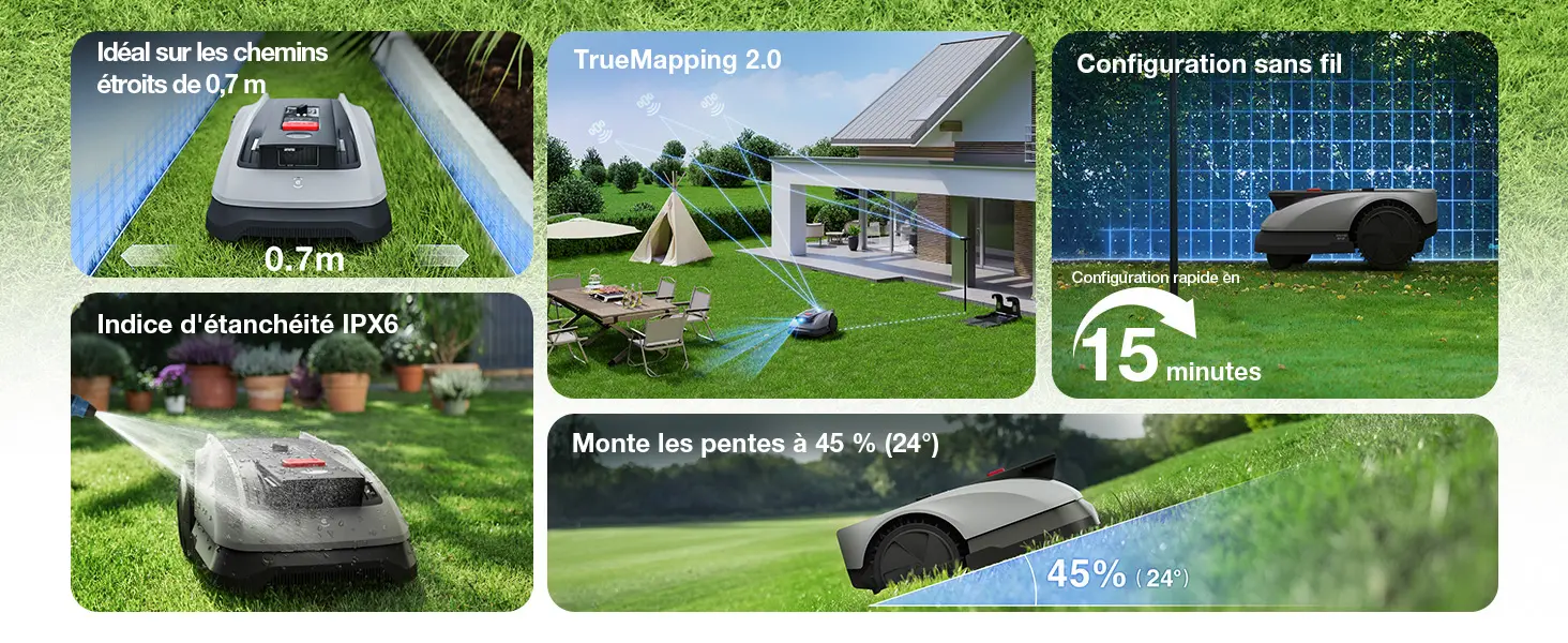Robot tondeuse ECOVACS Robot Tondeuse sans Fil — contenu détaillé 2