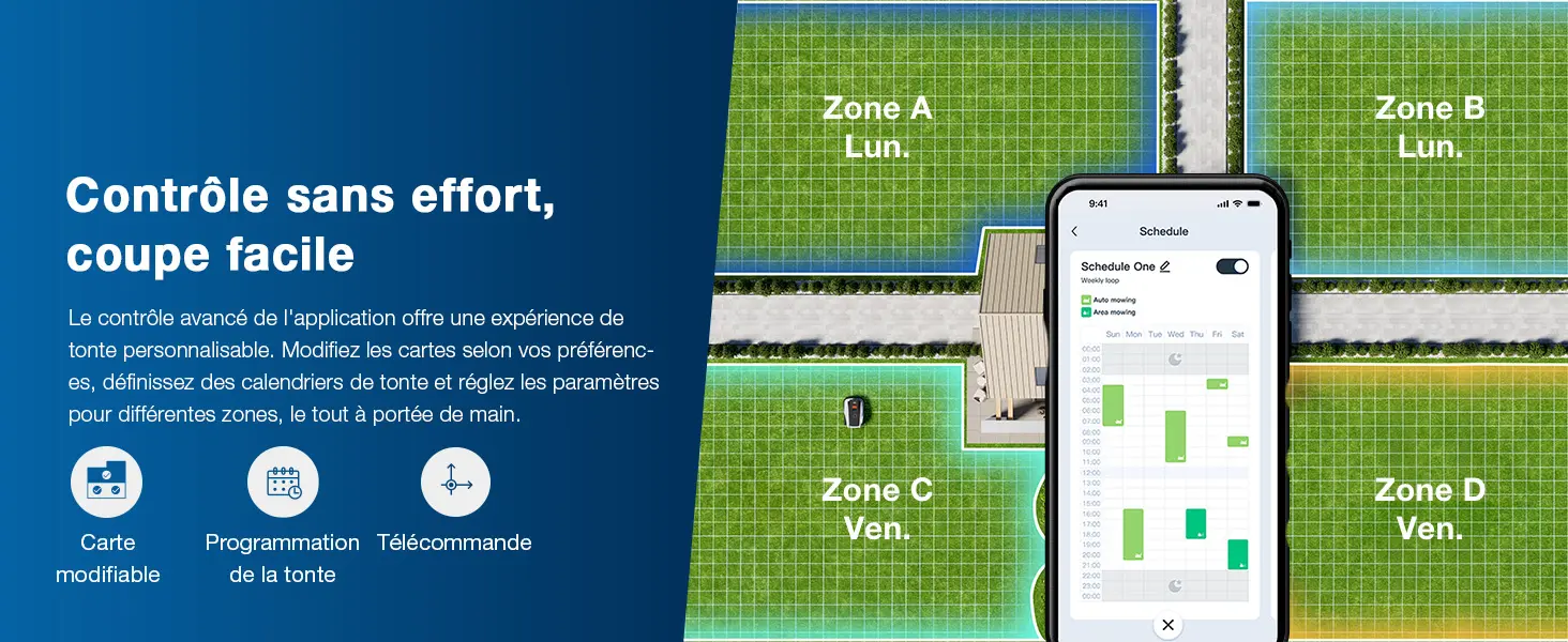 Robot tondeuse ECOVACS Robot Tondeuse sans Fil — contenu détaillé 12