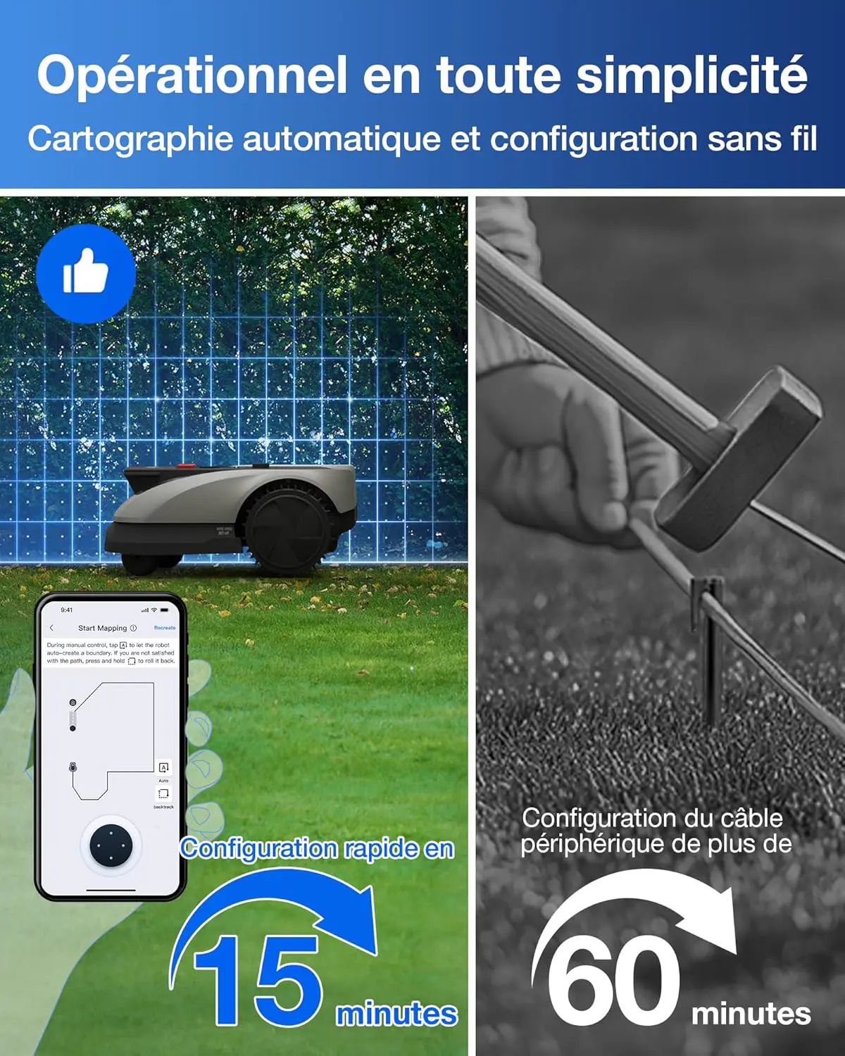 Robot tondeuse ECOVACS Goat O600 RTK Robot Tondeuse sans Fil vue 2