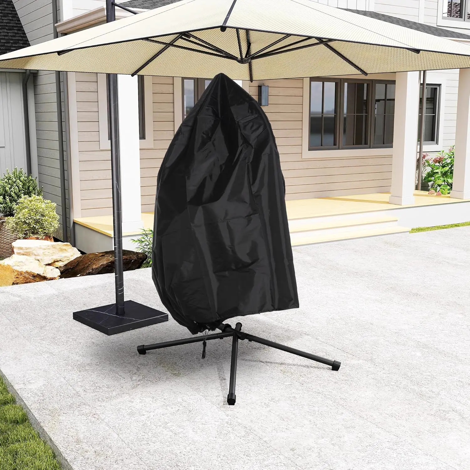 Fauteuils suspendus en résine gris vue 8