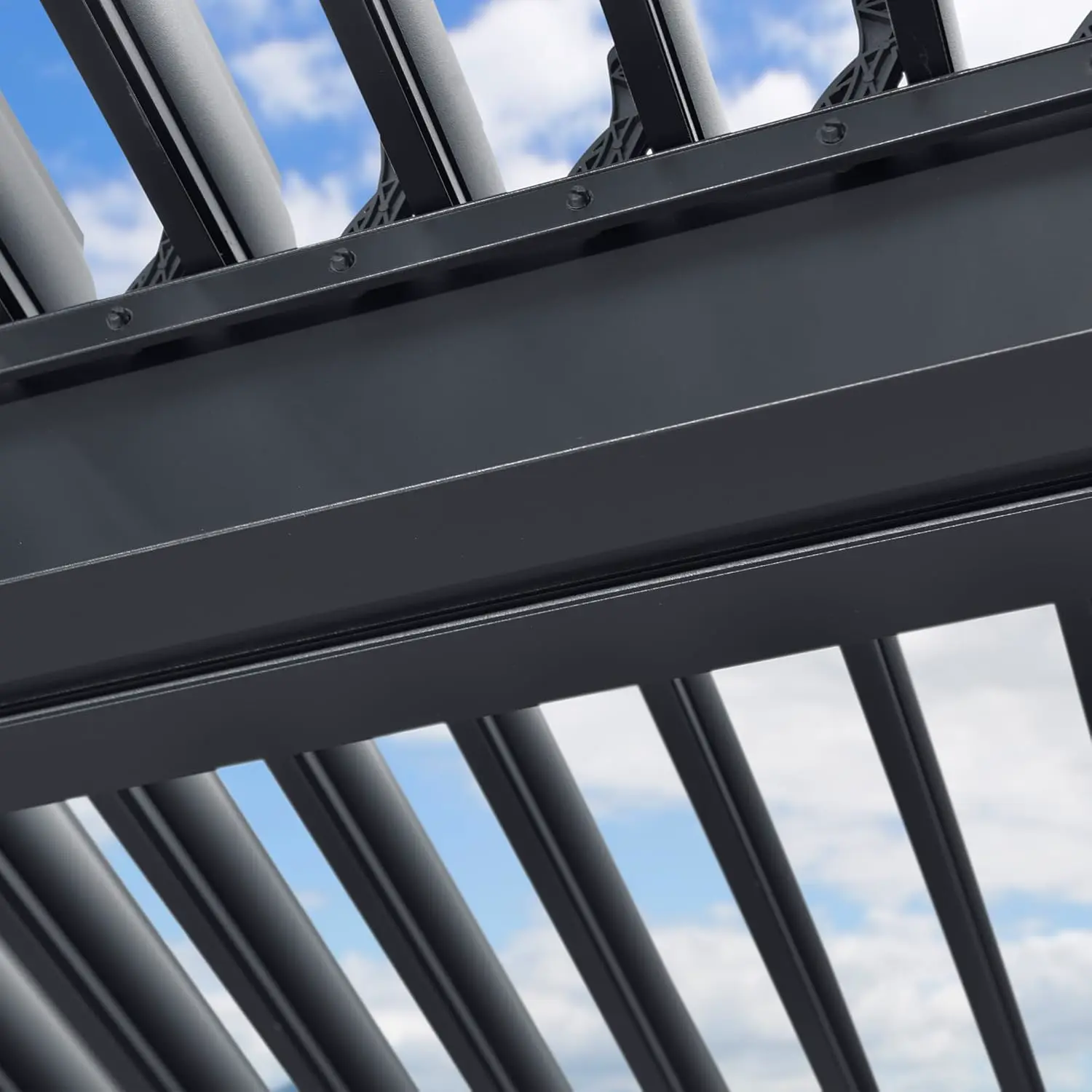 Pergola en aluminium gris 6x4,24 m vue 7
