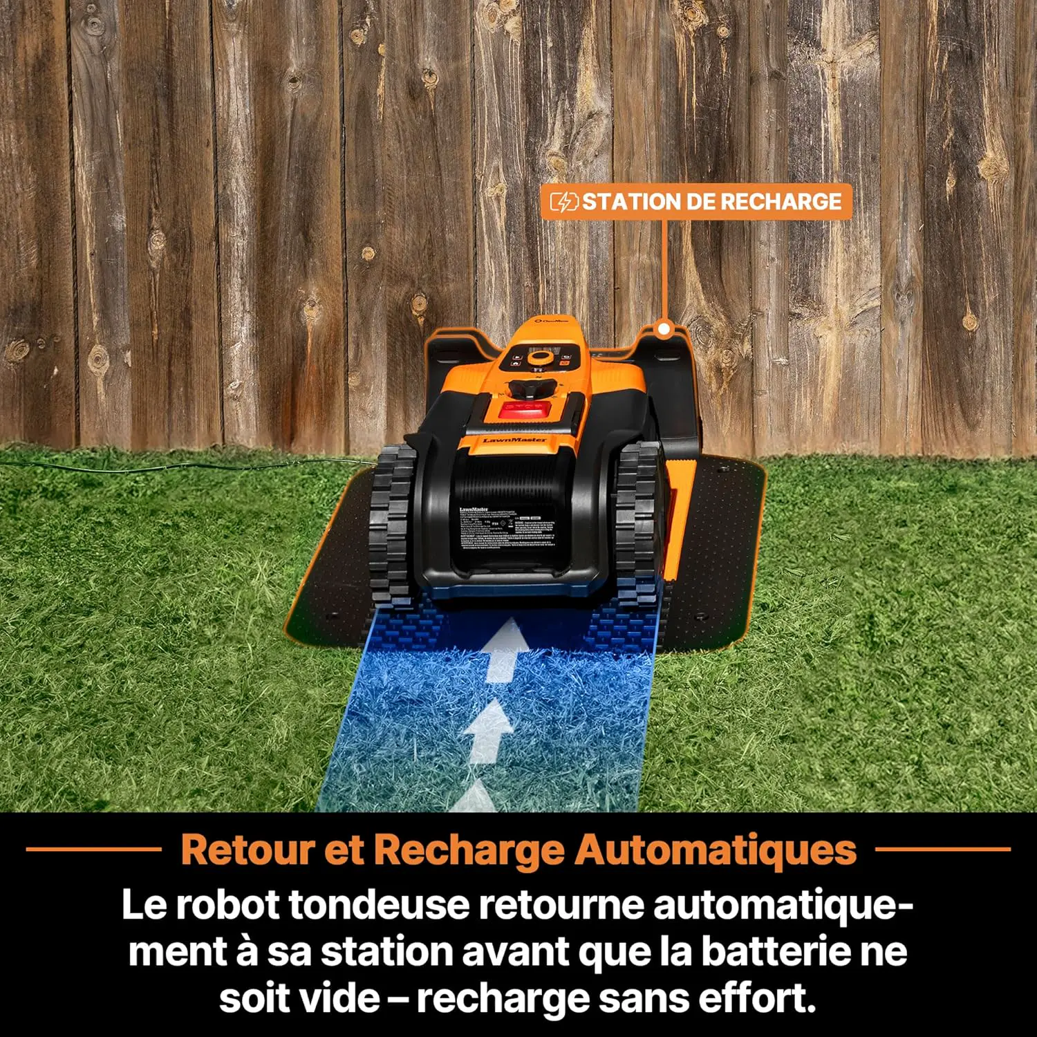 Robot tondeuse orange vue 2