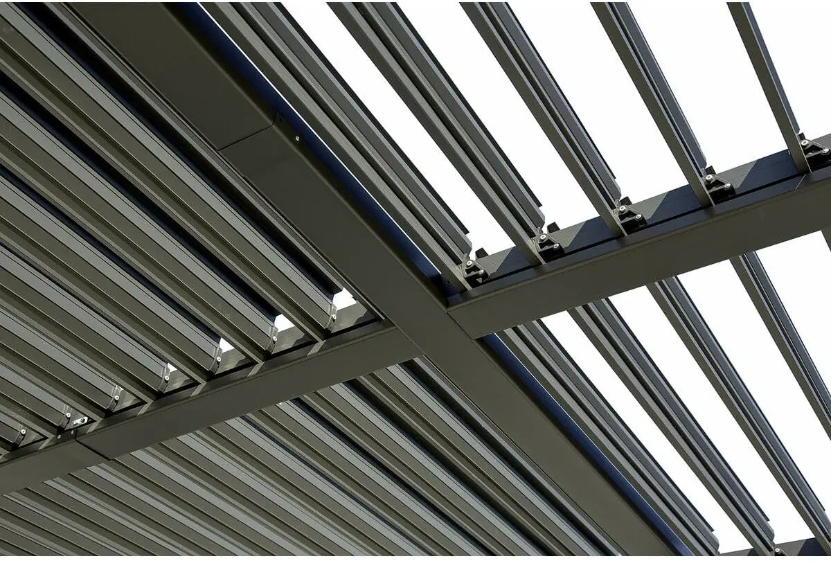 Pergola en aluminium gris 3x5 m vue 5