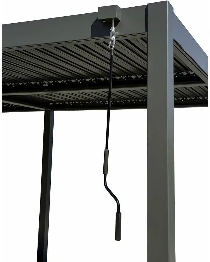 Pergola en aluminium gris 3x5 m vue 6