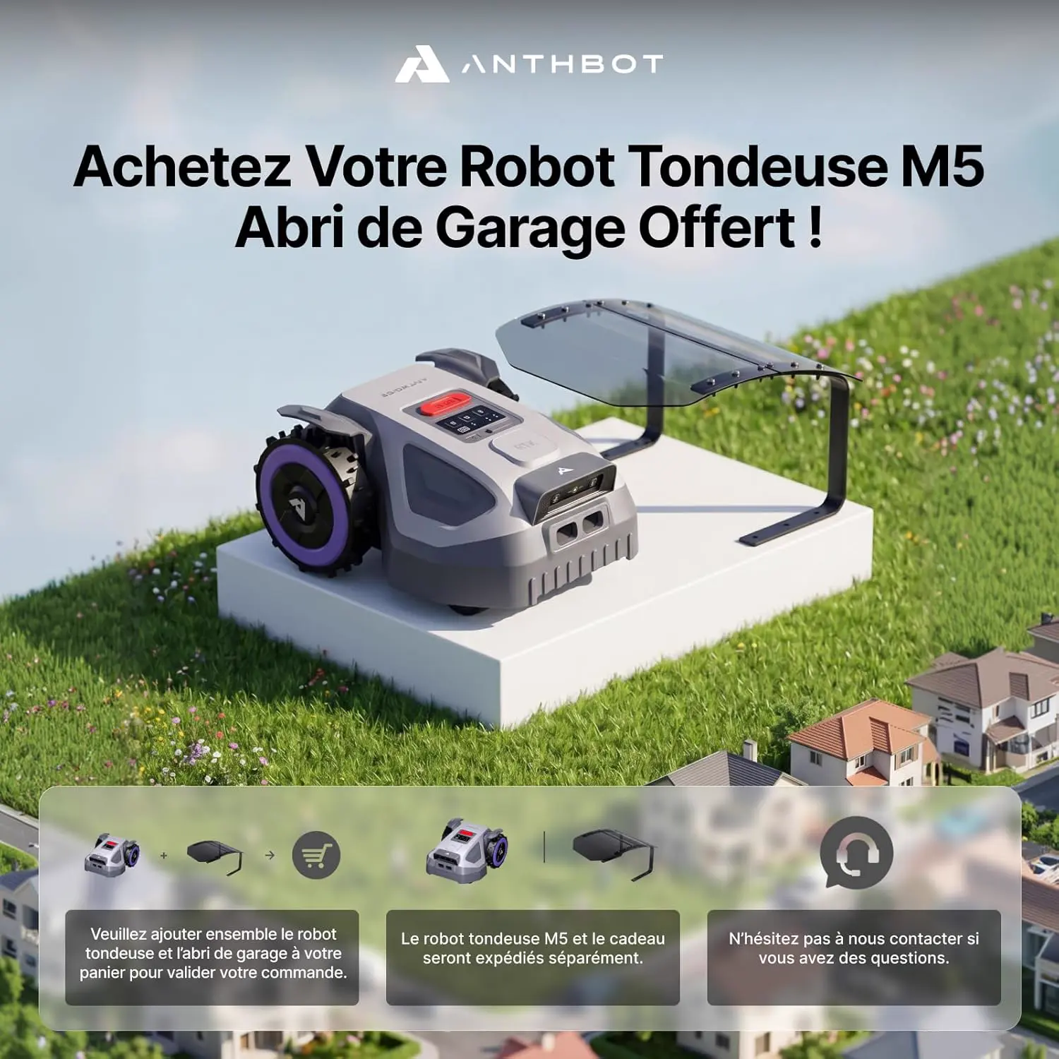 Robot tondeuse ANTHBOT M9 Robot Tondeuse vue 3