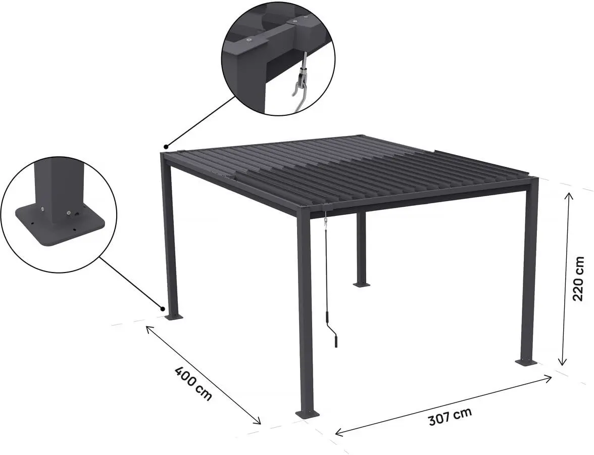 Pergola 3x4 m vue 4