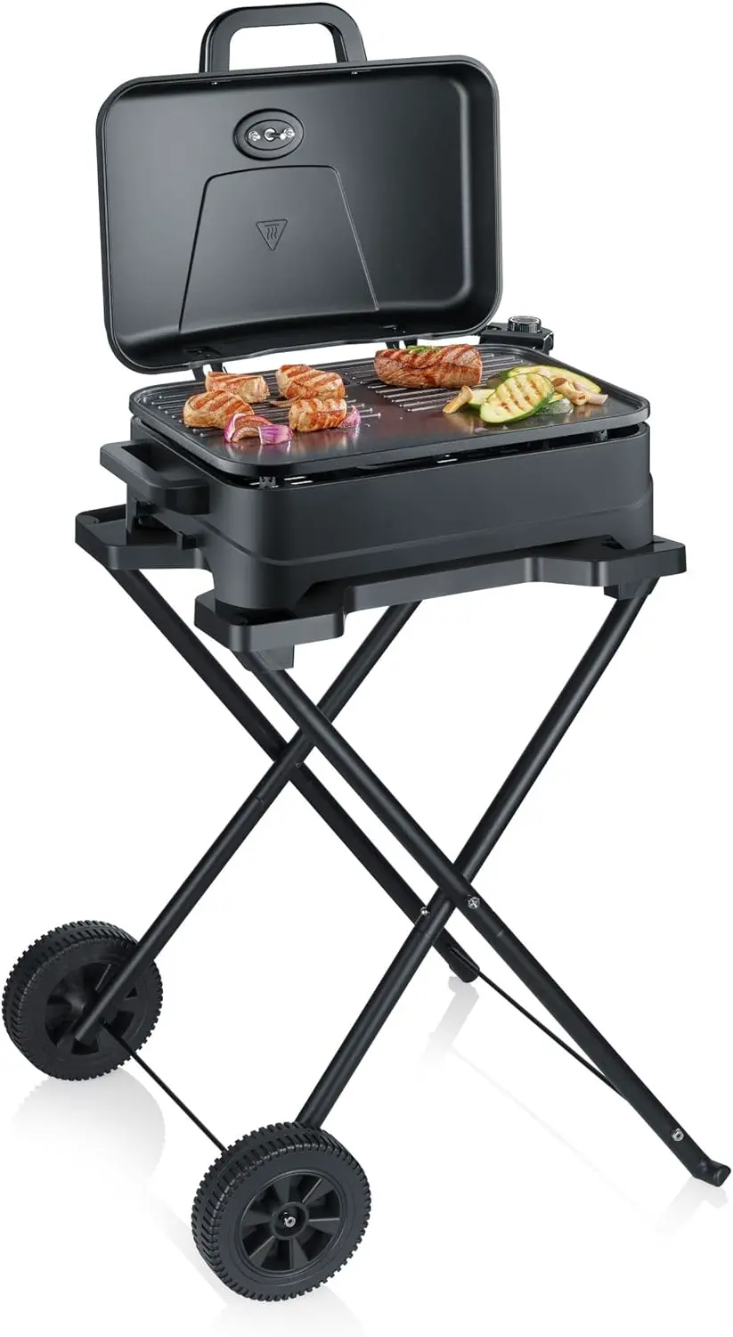 Barbecue électrique en métal noir vue 3