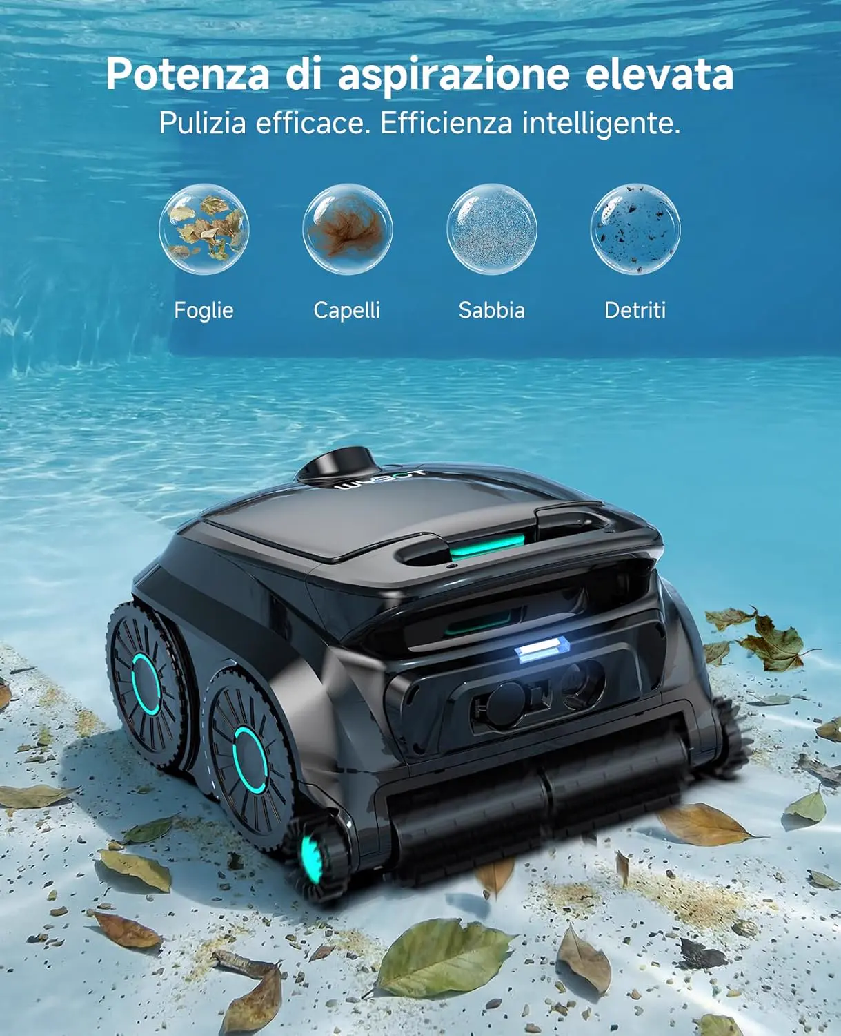 Robot piscine noir vue 2