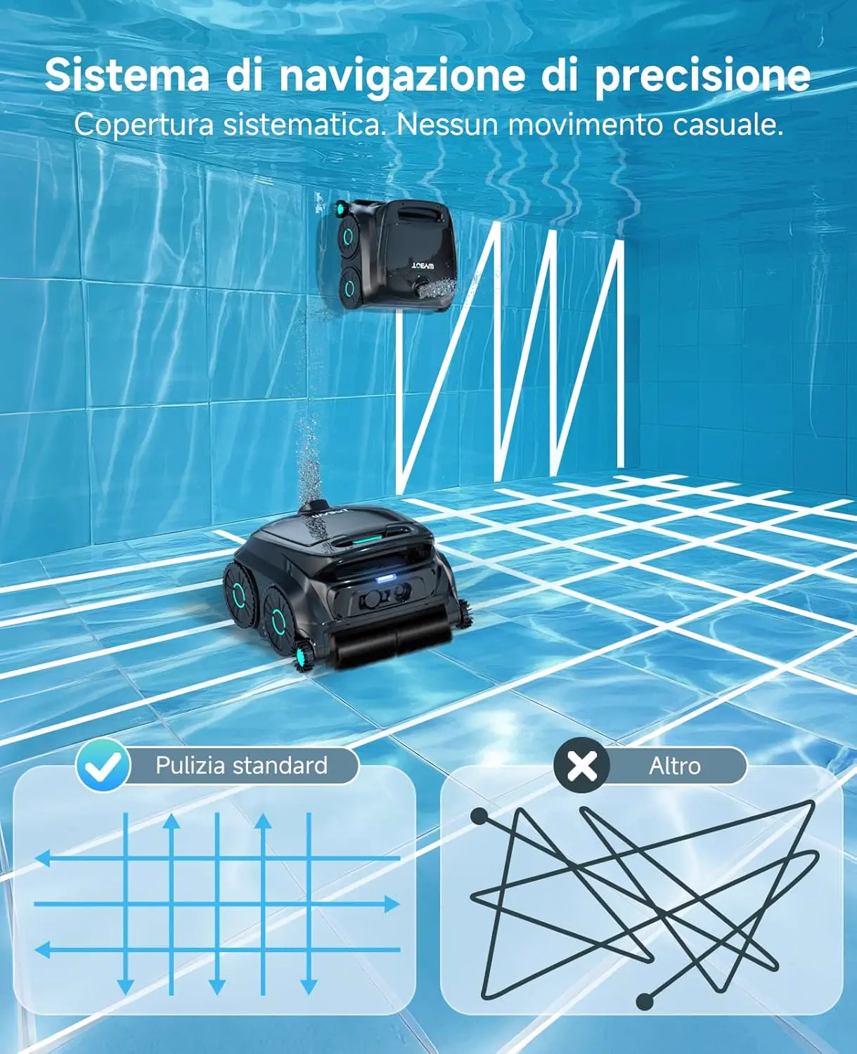 Robot piscine noir vue 3