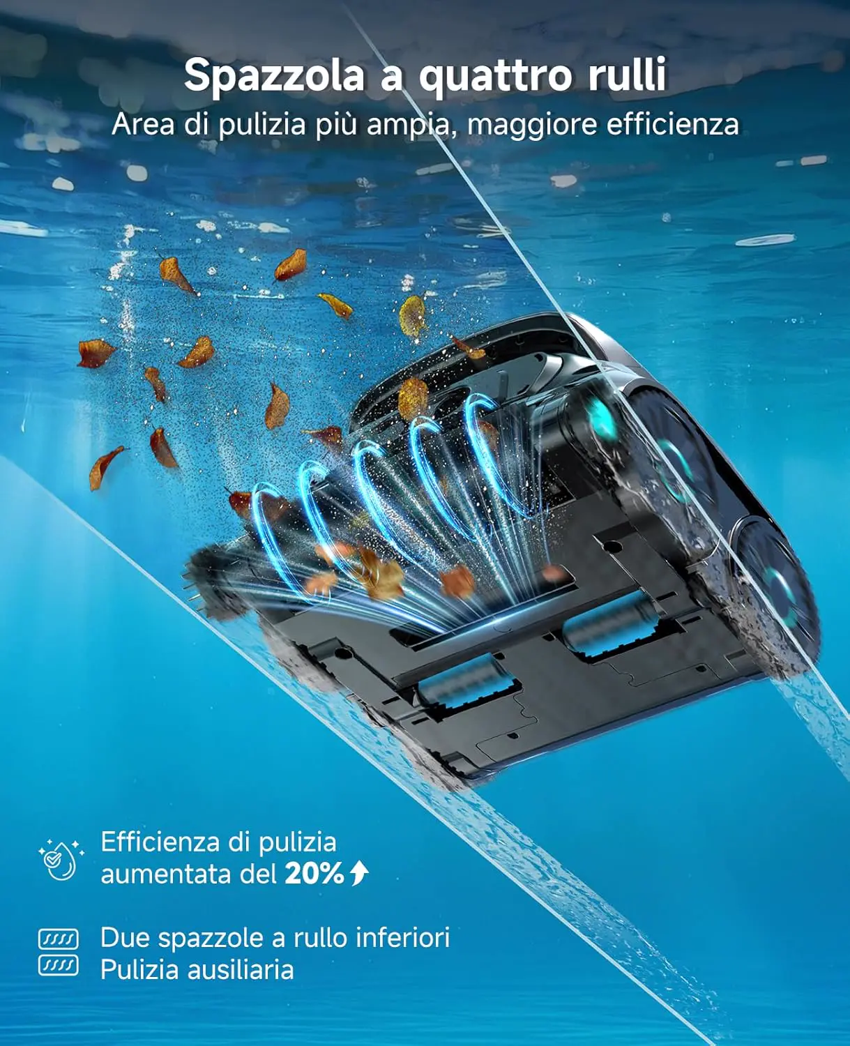 Robot piscine noir vue 4