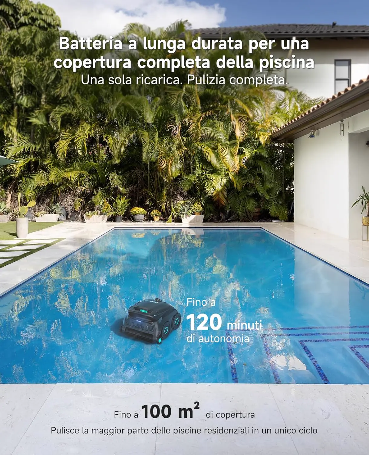 Robot piscine noir vue 7