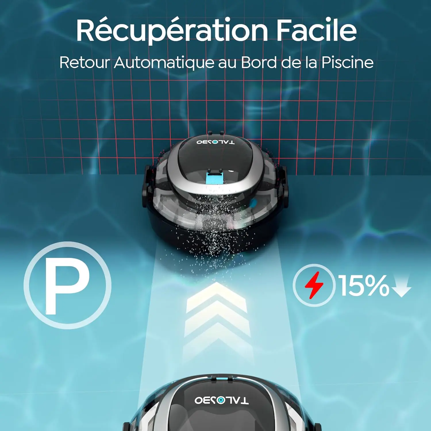 Robot piscine sable 80 m² vue 9