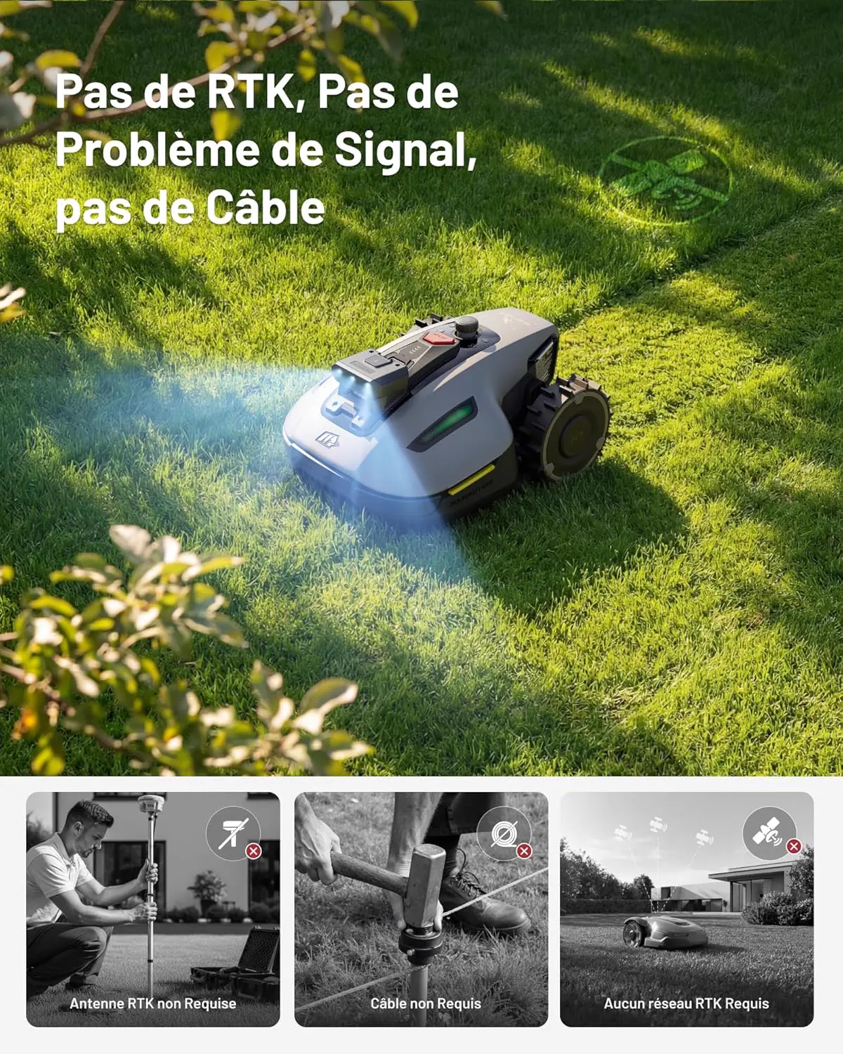 Robot tondeuse MAMMOTION YUKA Mini 2 500 Robot Tondeuse vue 3