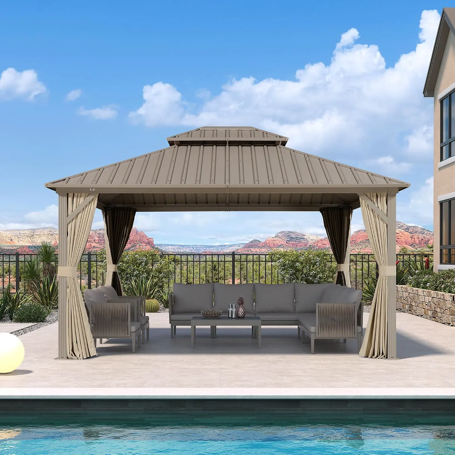 Pergola en aluminium 4,25x3,65 m vue 2