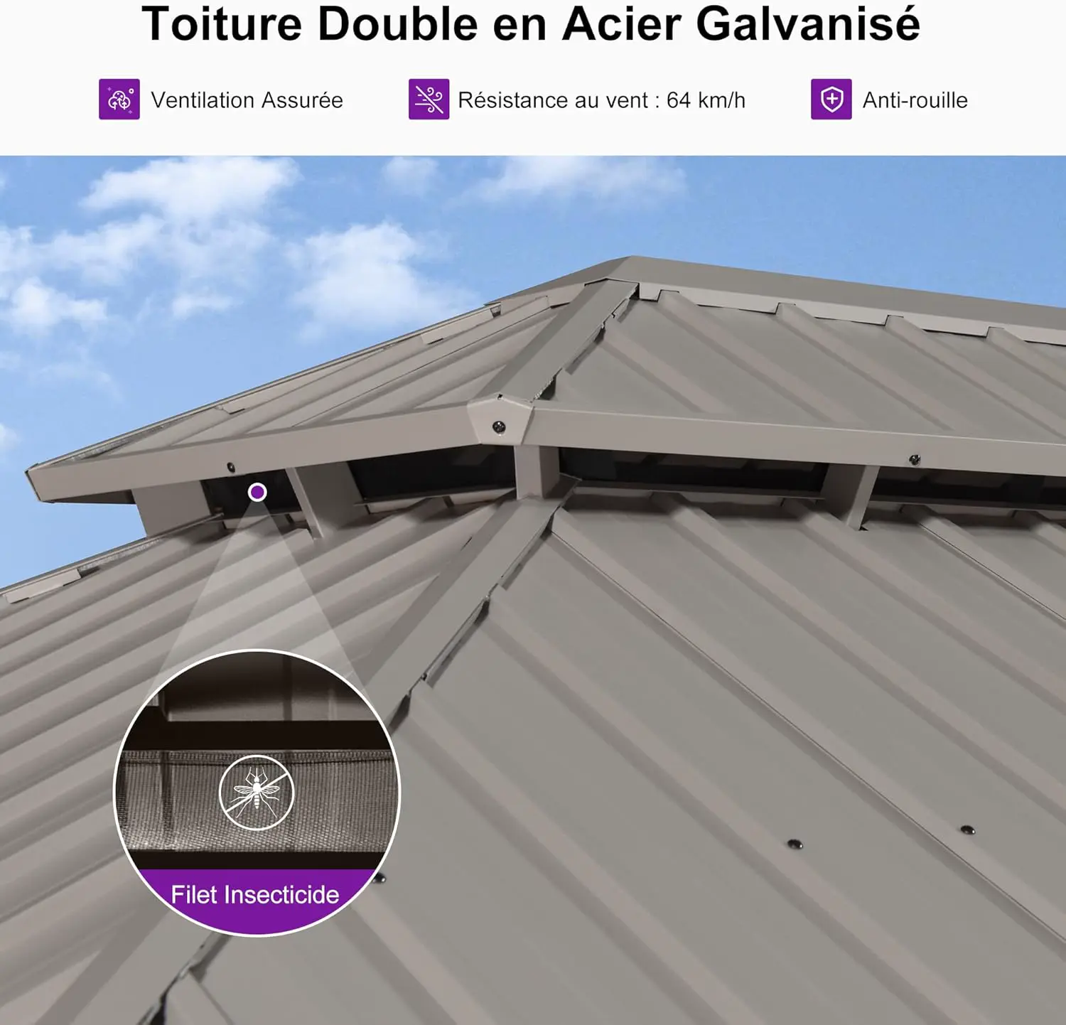 Pergola en aluminium 4,25x3,65 m vue 6
