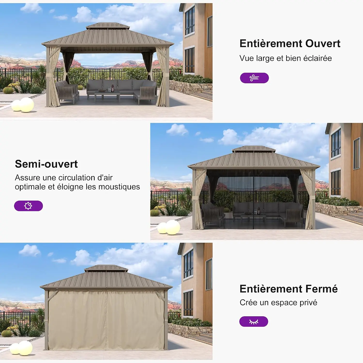 Pergola en aluminium 4,25x3,65 m vue 8