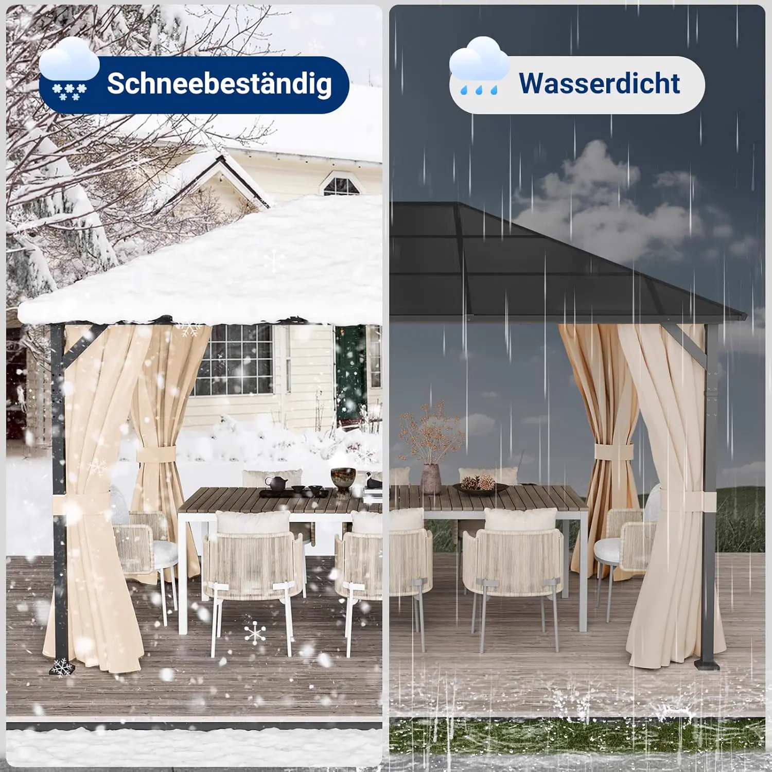 Pergola beige 3x4 m vue 7