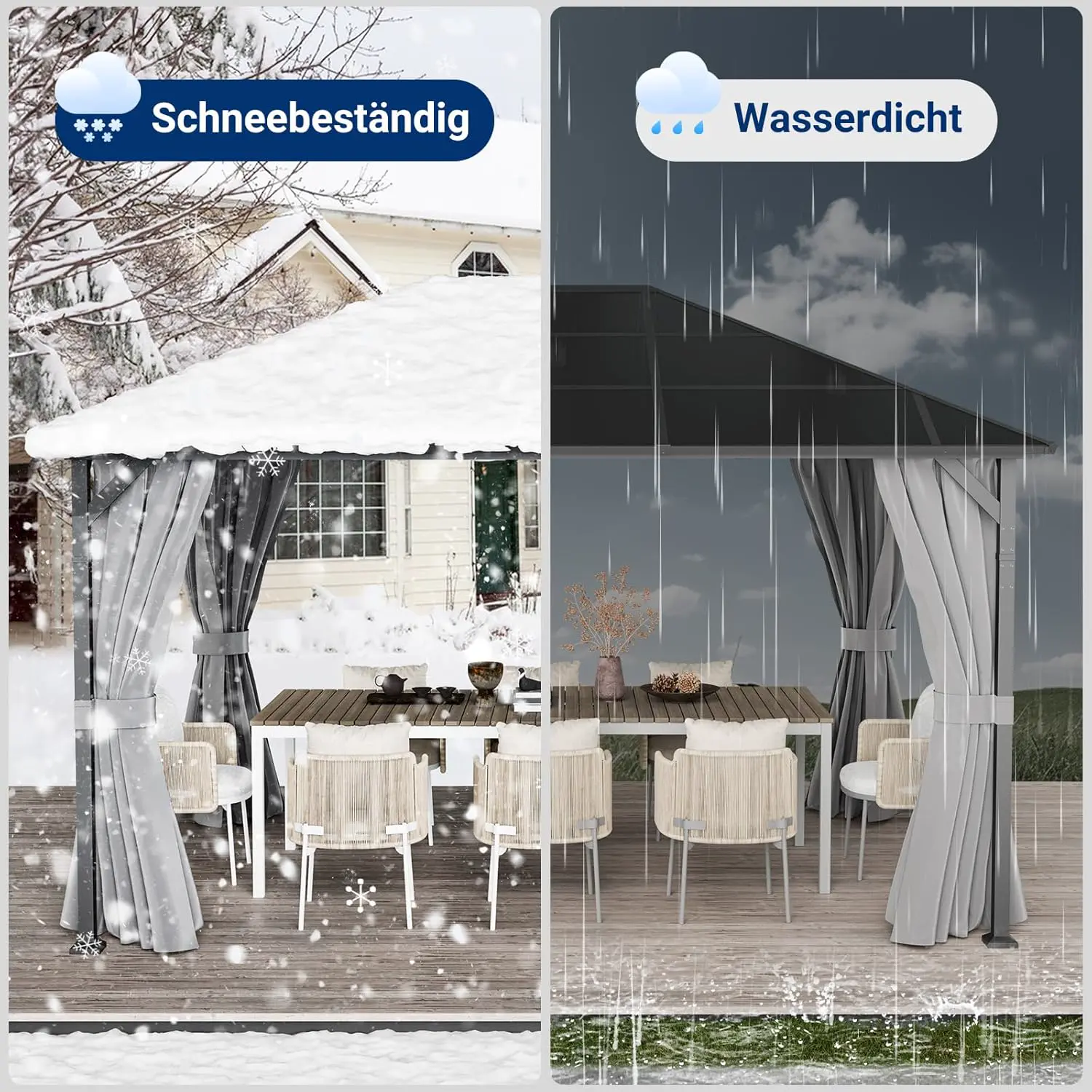 Pergola gris 3x4 m vue 7