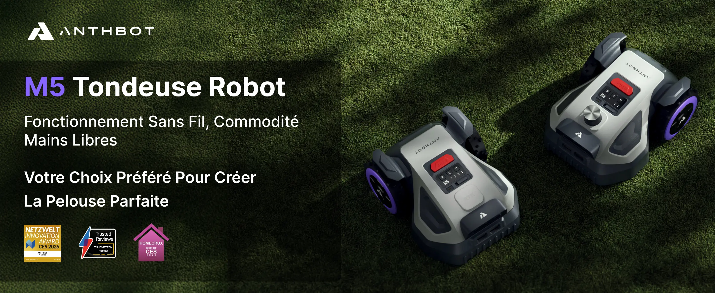 Robot tondeuse ANTHBOT Tondeuse Robot sans Fil M9 — contenu détaillé 1