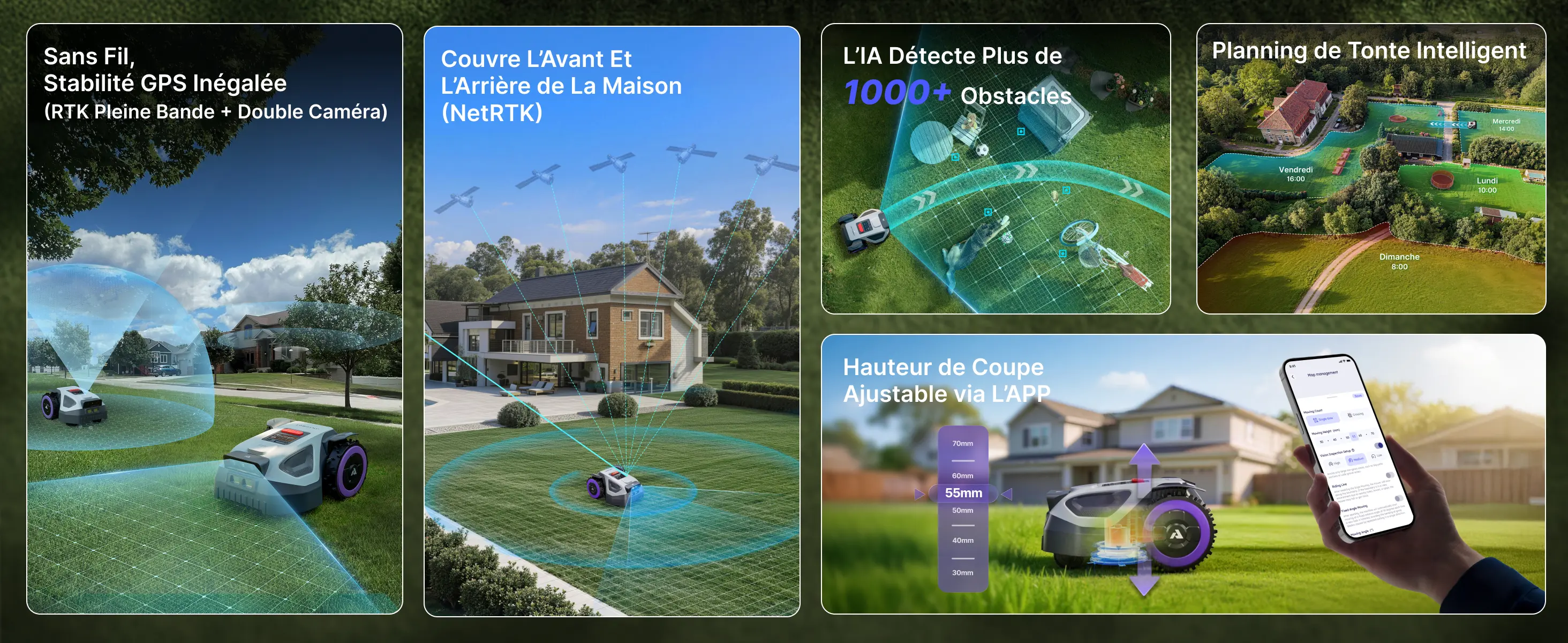 Robot tondeuse ANTHBOT Tondeuse Robot sans Fil M9 — contenu détaillé 2