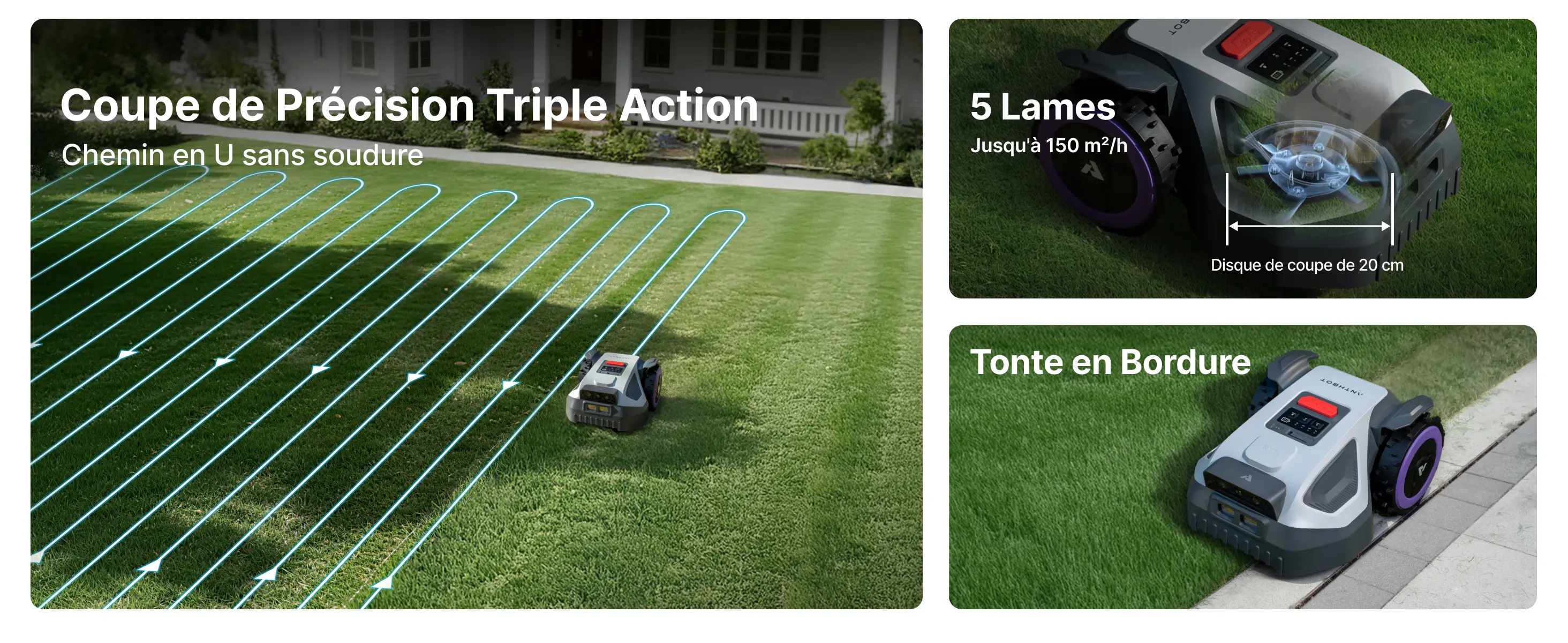 Robot tondeuse ANTHBOT Tondeuse Robot sans Fil M9 — contenu détaillé 4