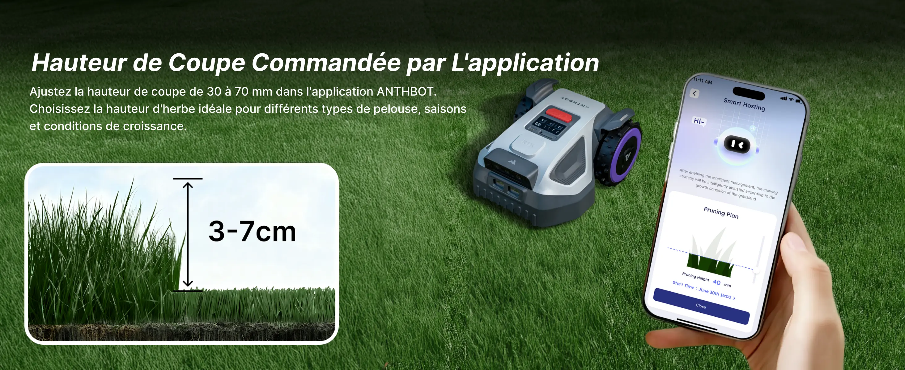 Robot tondeuse ANTHBOT Tondeuse Robot sans Fil M9 — contenu détaillé 5