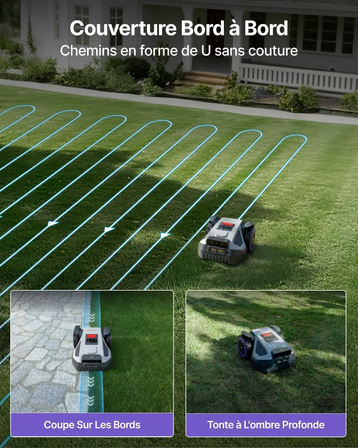 Robot tondeuse gris vue 5