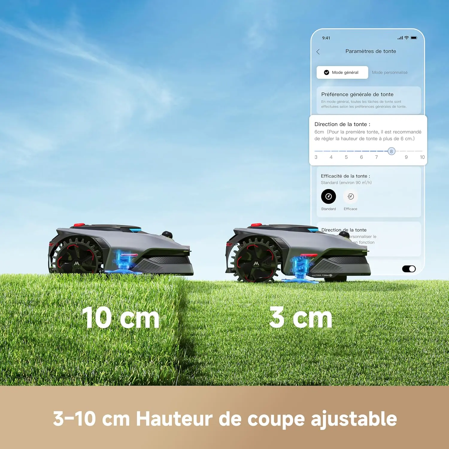 Robot tondeuse gris vue 7