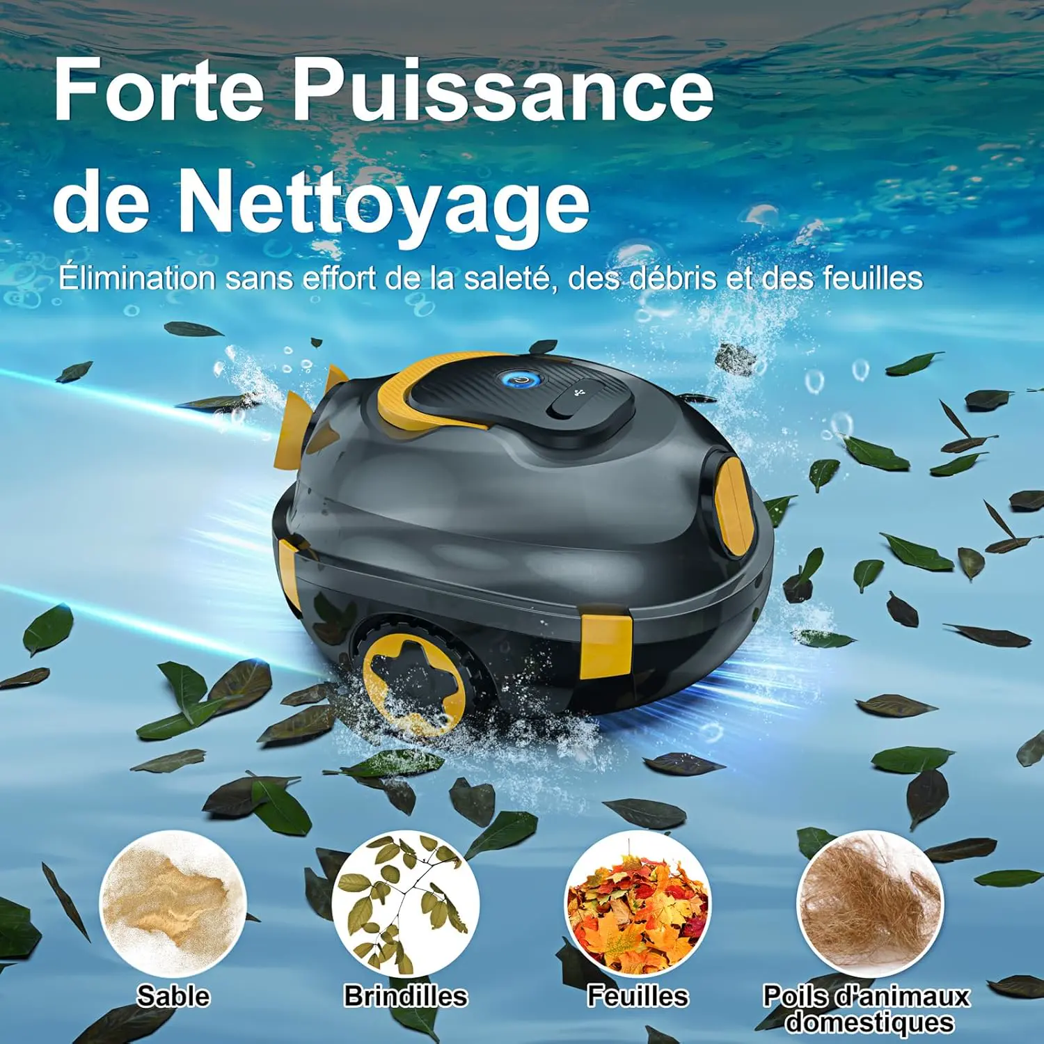 Robot piscine sable vue 2