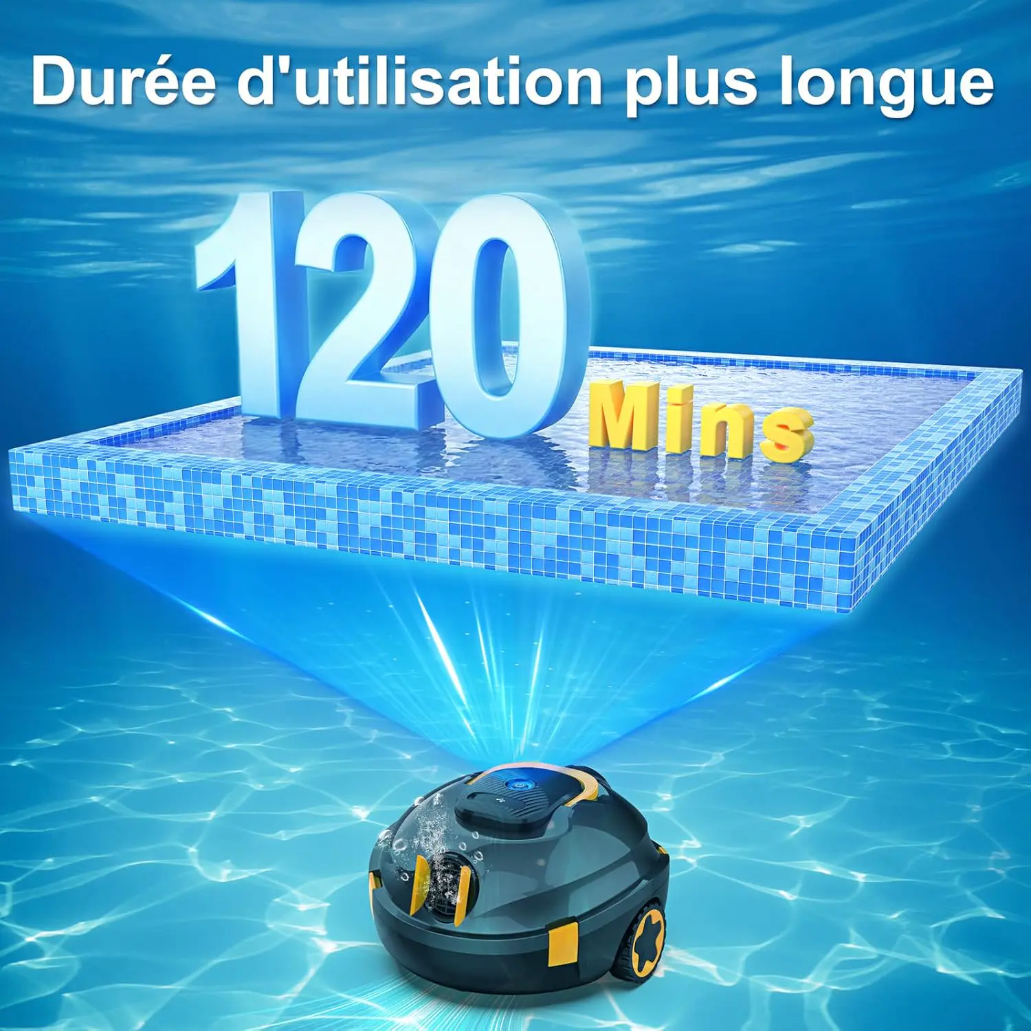 Robot piscine sable vue 3