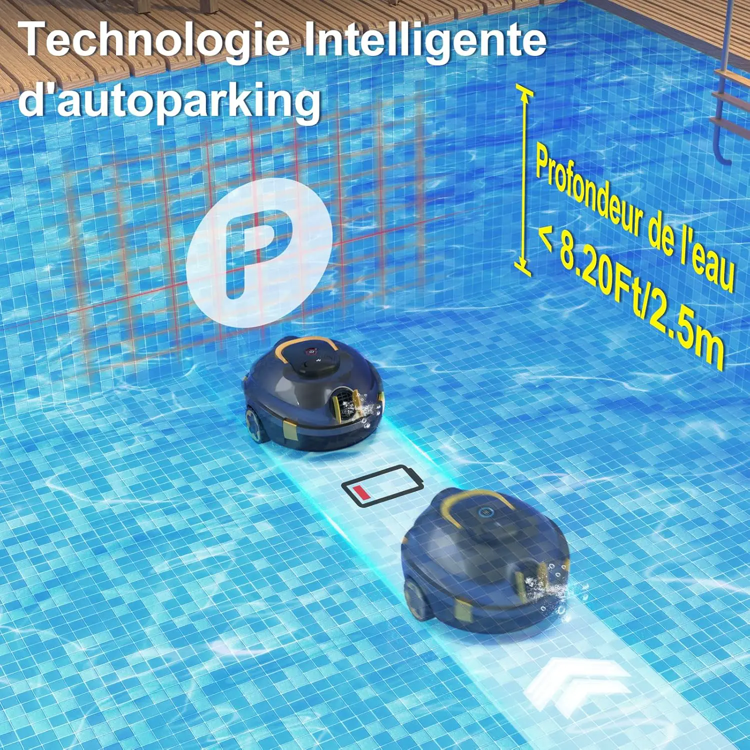 Robot piscine sable vue 4