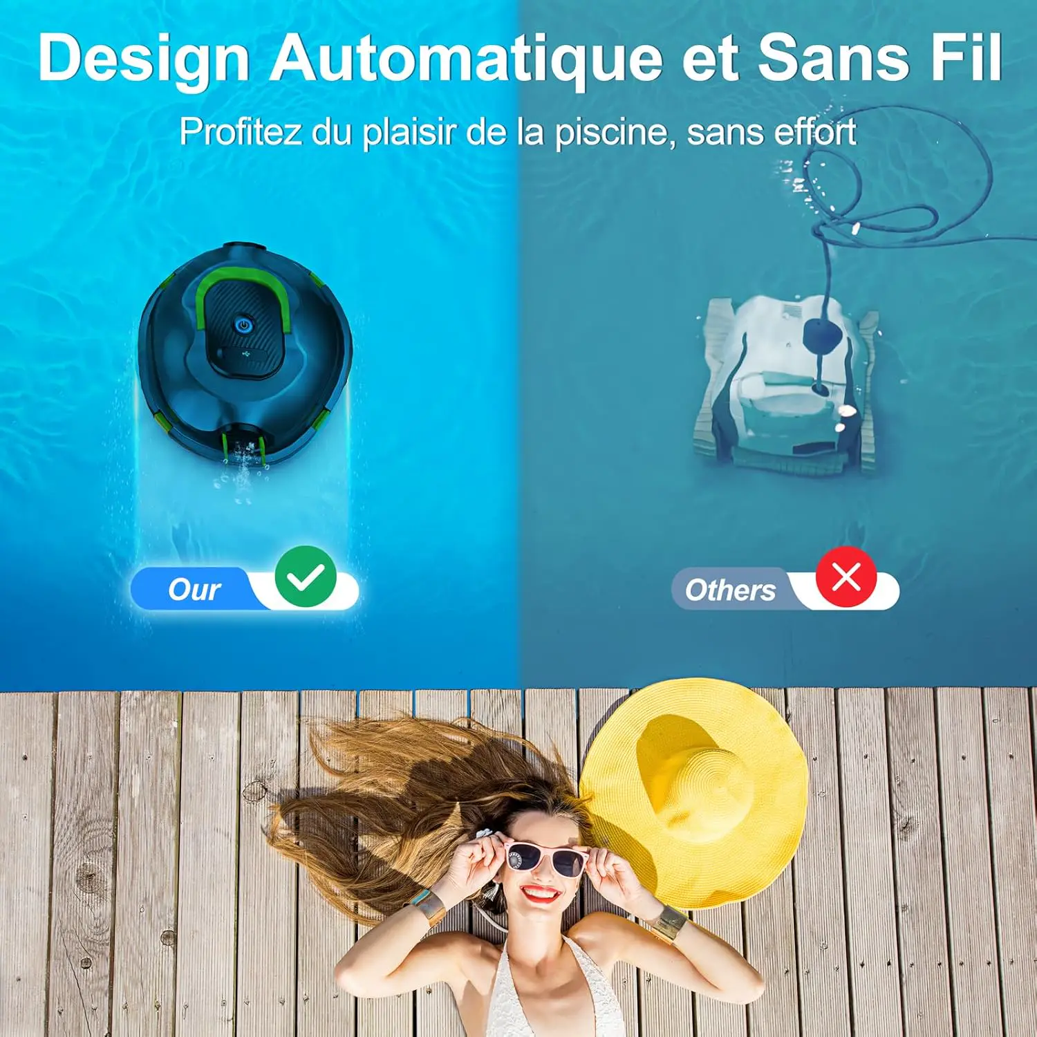 Robot piscine sable vue 8