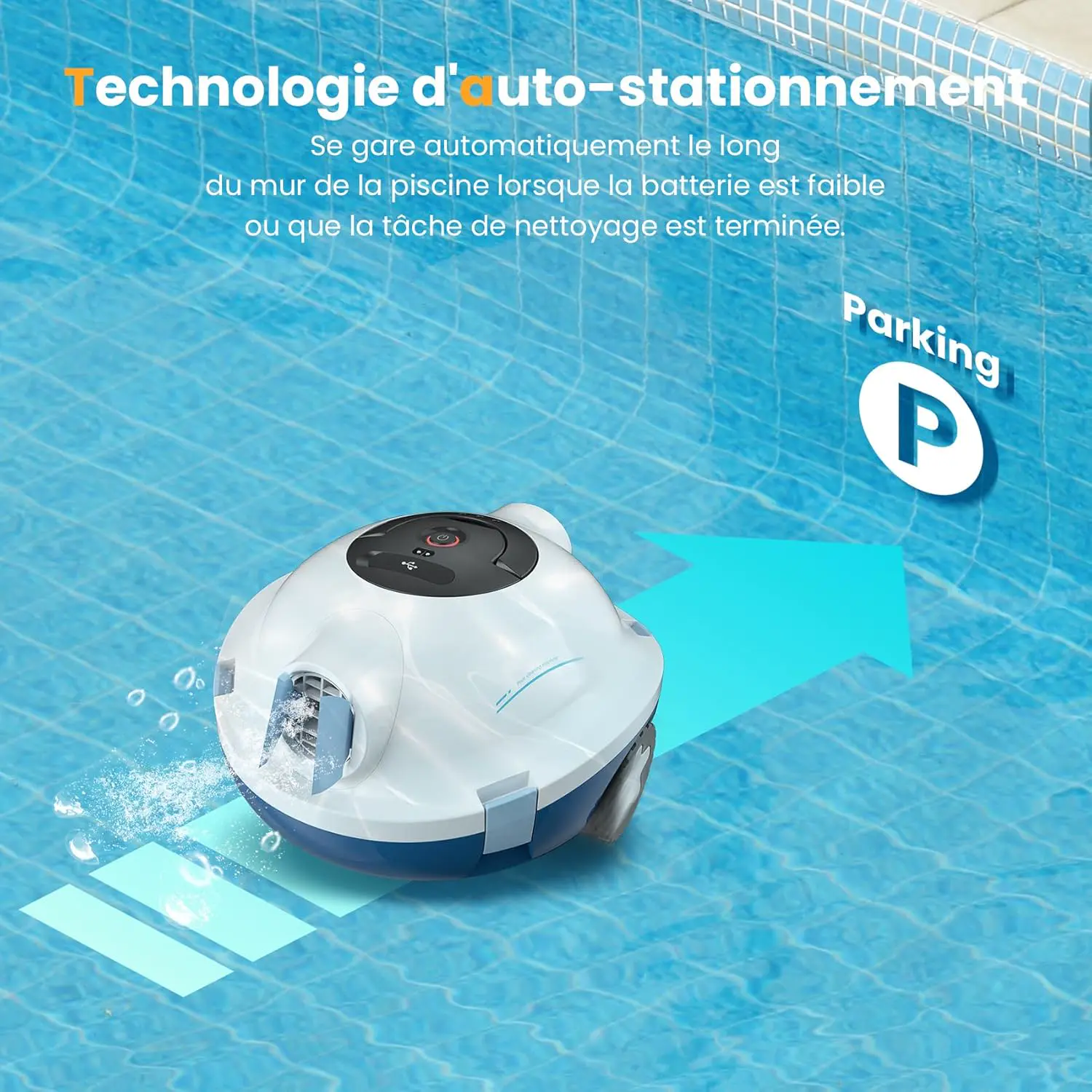 Robot piscine blanc vue 4