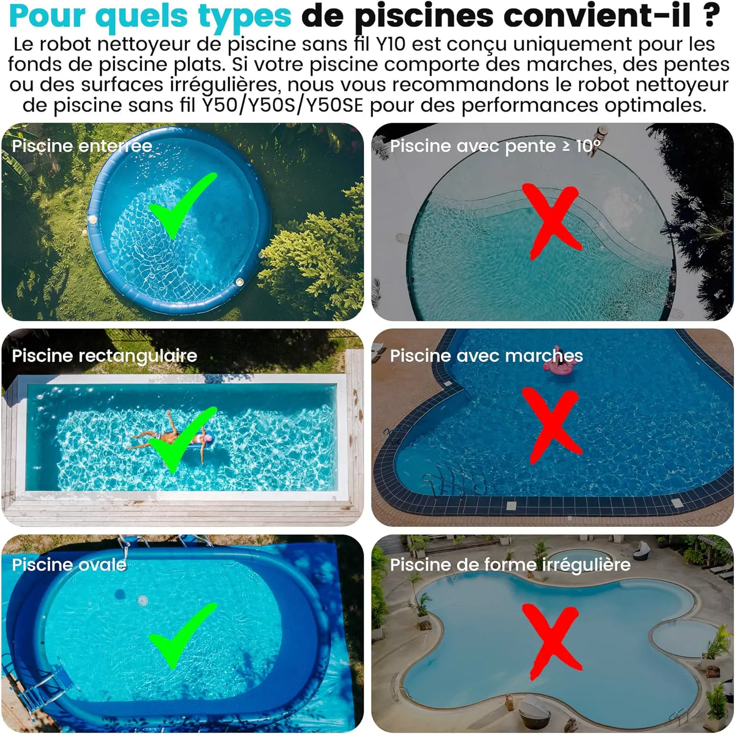 Robot piscine blanc vue 5