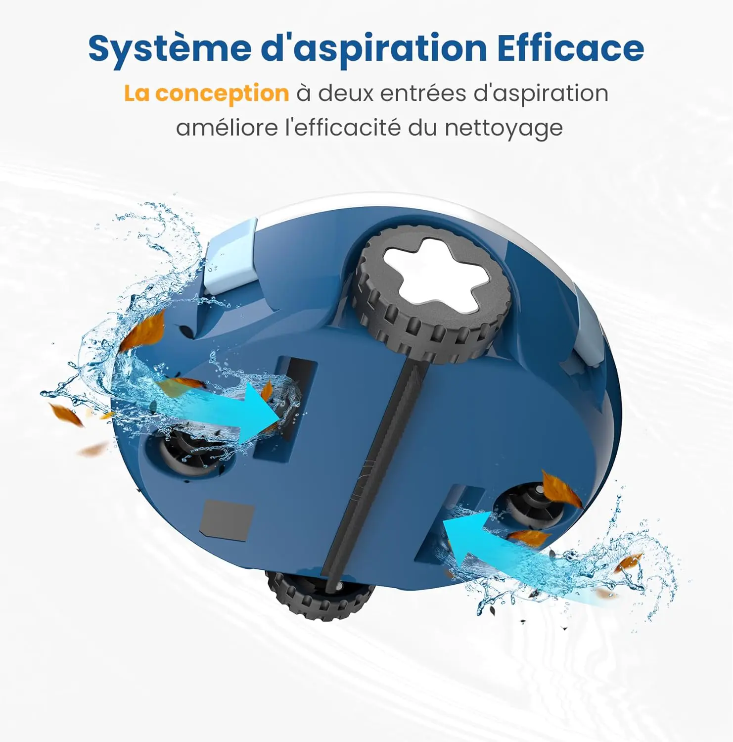 Robot piscine blanc vue 7