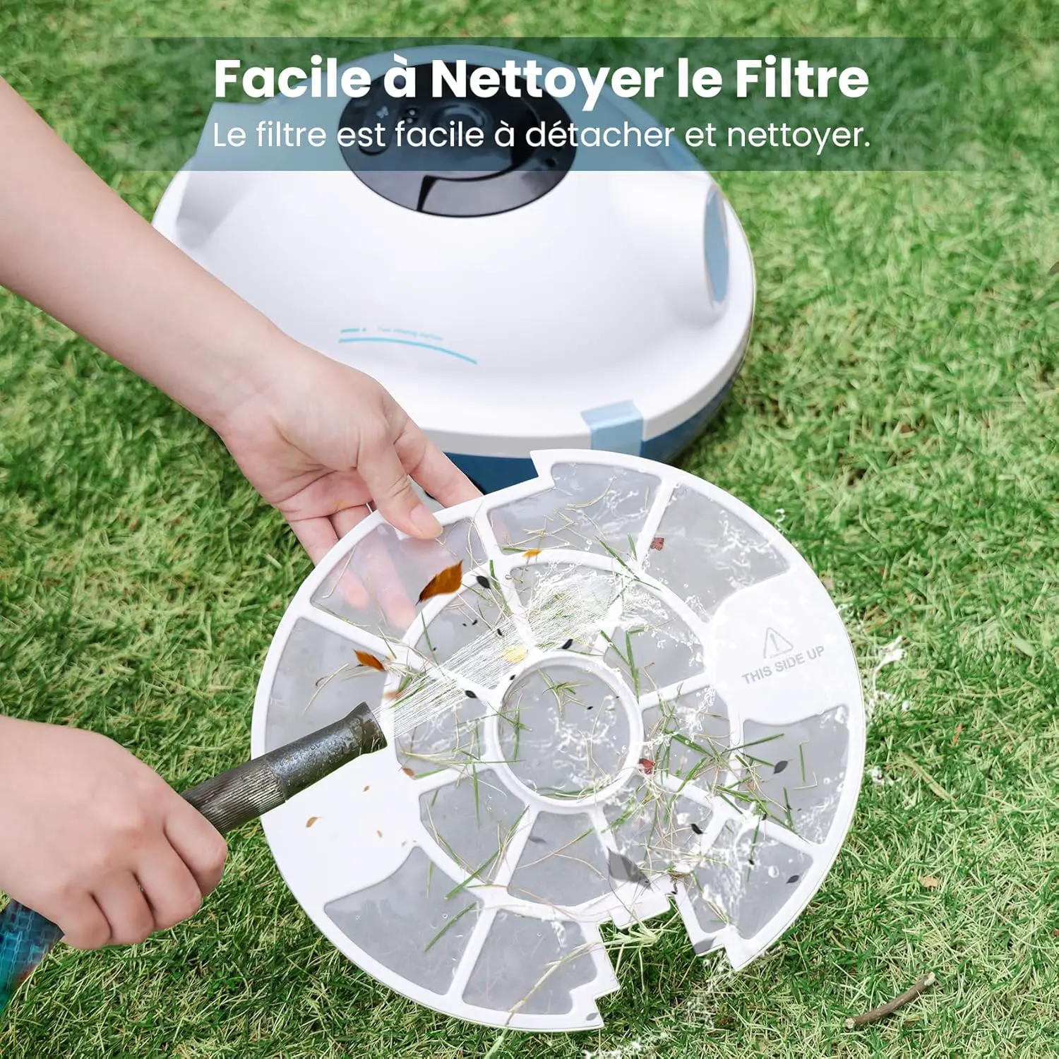 Robot piscine blanc vue 9