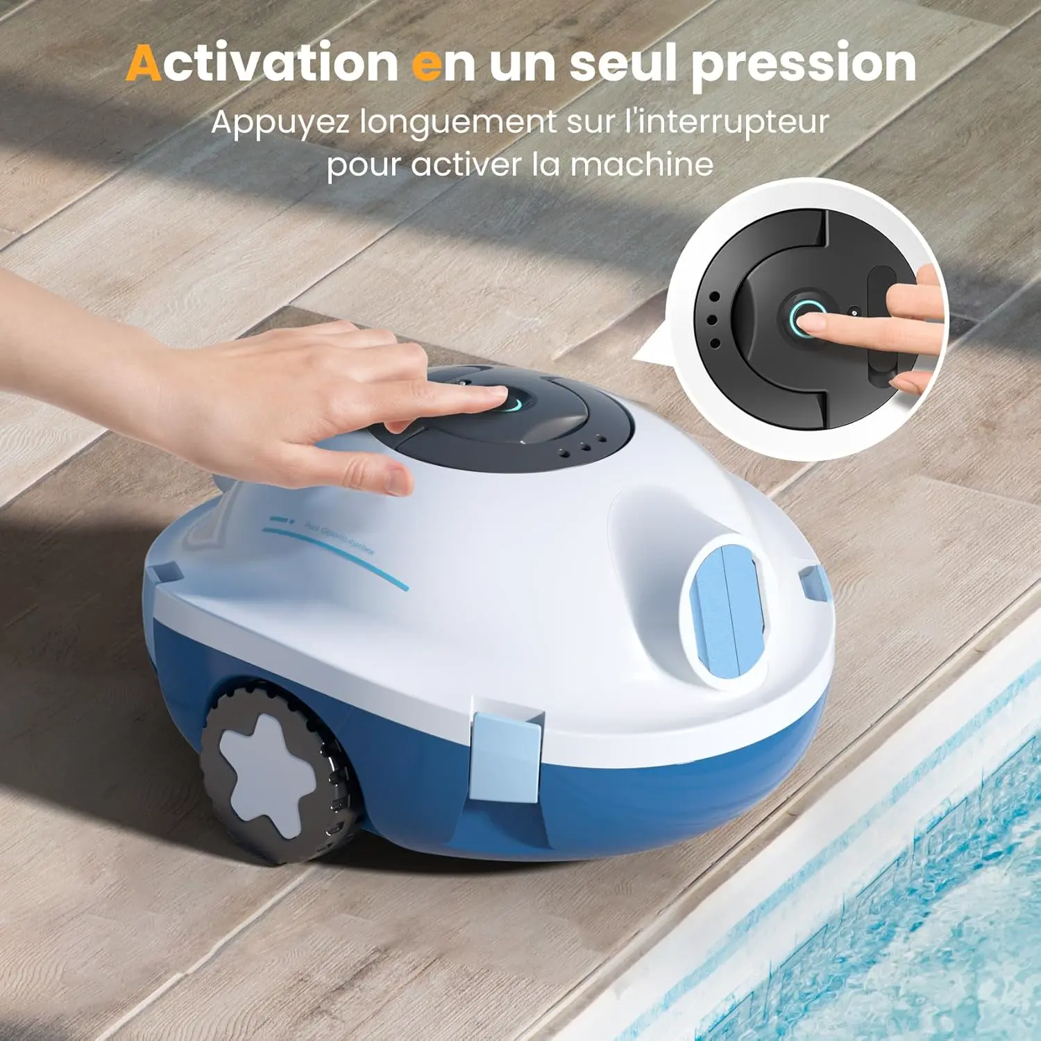 Robot piscine blanc vue 10
