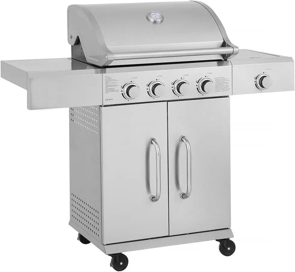 Barbecue gaz en INOX avec 5 brûleurs Dont 1 latéral Brazzo
