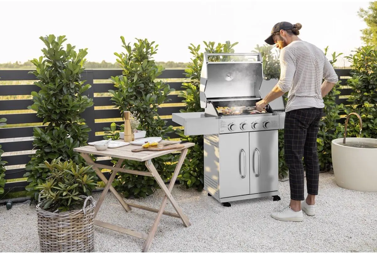 Barbecue à gaz 10 places en métal gris 58 m² vue 2