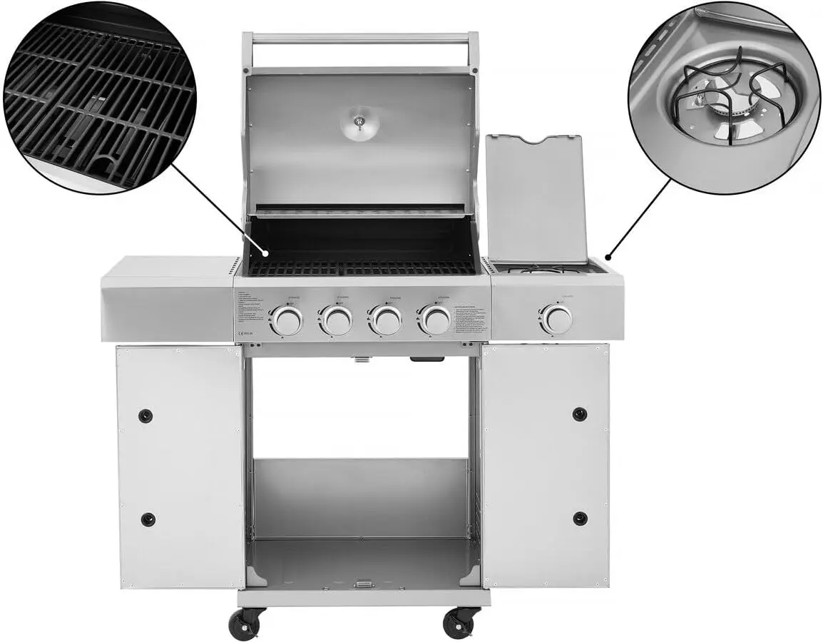 Barbecue à gaz 10 places en métal gris 58 m² vue 3