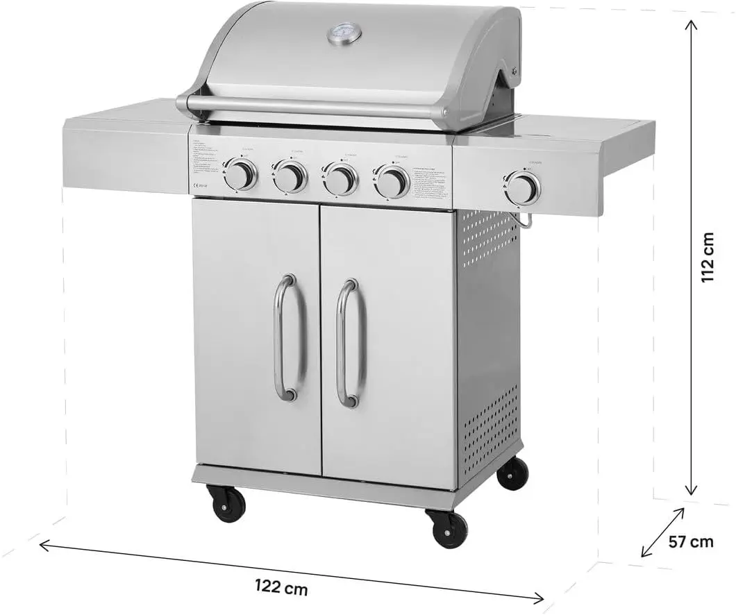 Barbecue à gaz 10 places en métal gris 58 m² vue 4