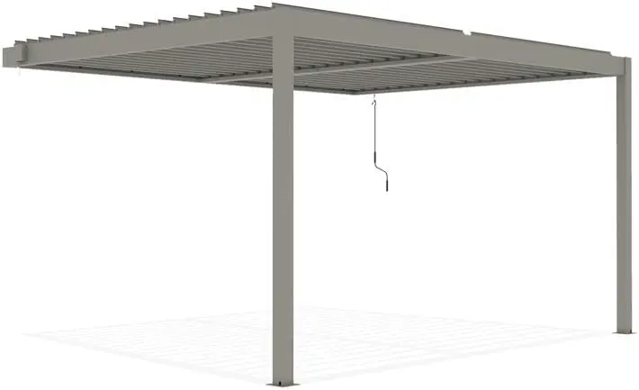 Pergola en aluminium taupe 4x3 m adossée vue 7