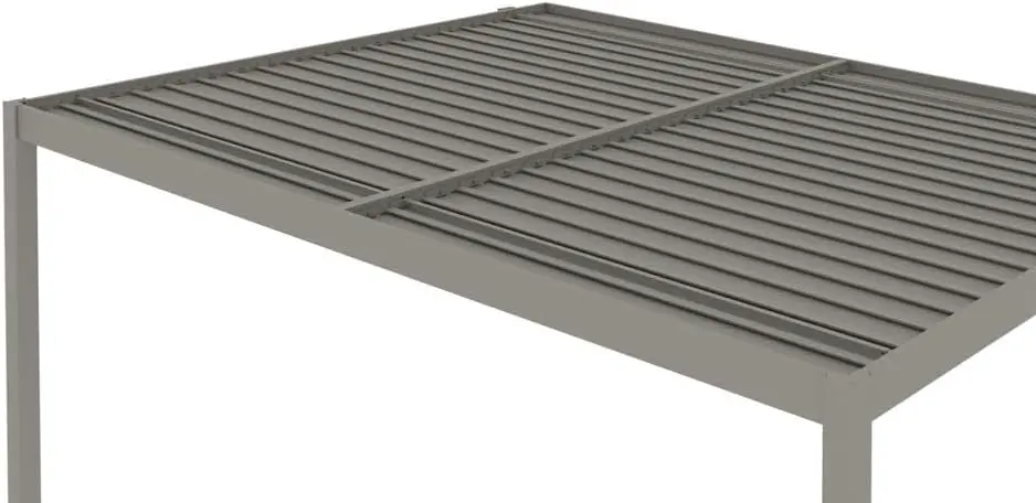 Pergola en aluminium taupe 4x3 m adossée vue 8