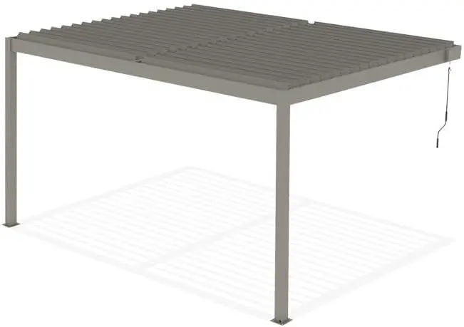 Pergola en aluminium taupe 4x3 m adossée vue 9