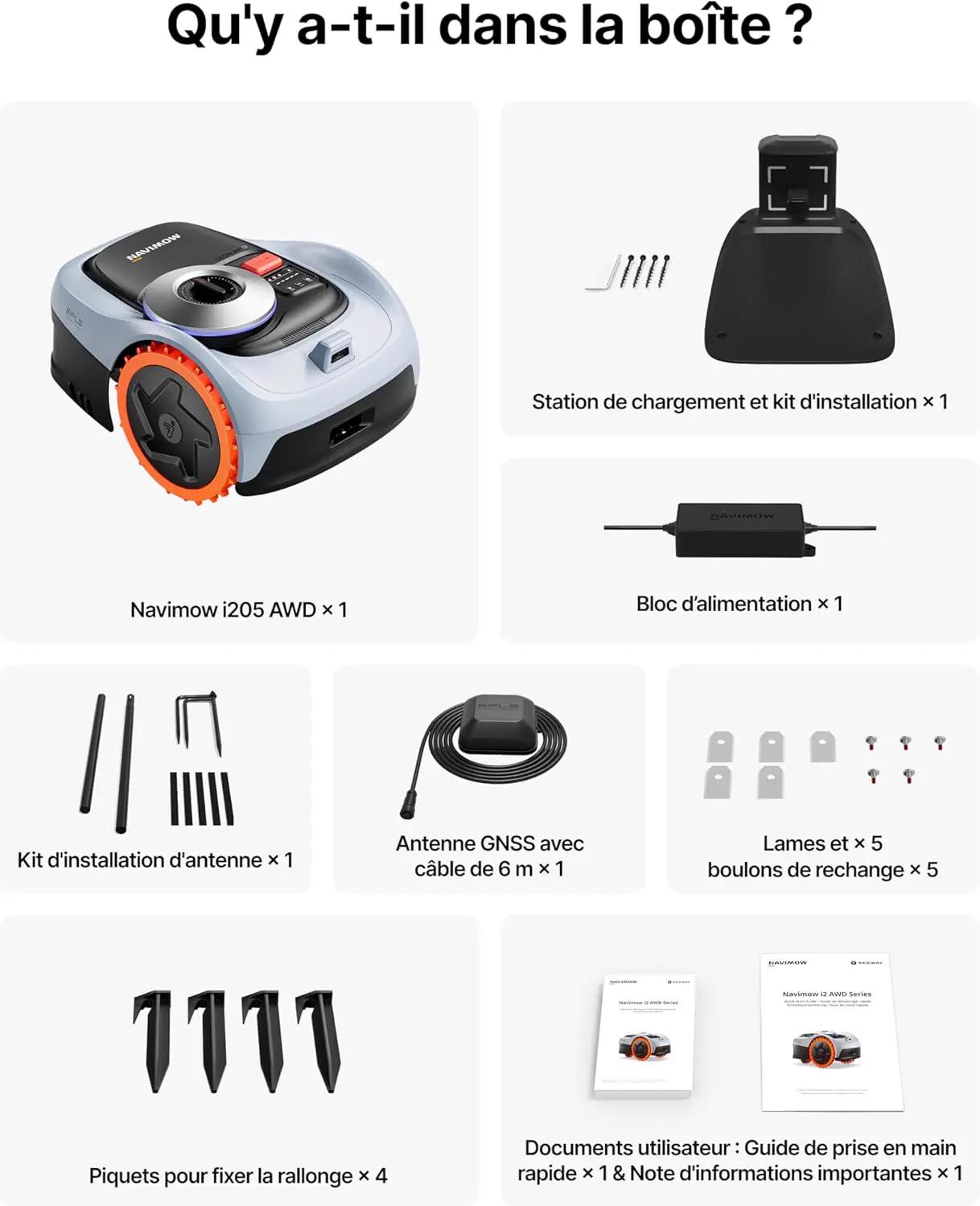 Tondeuse autoportée Segway Navimow i205 AWD Robot Tondeuse san… vue 9