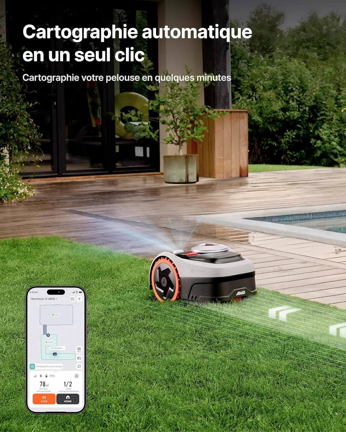 Robot tondeuse Segway Navimow i205 AWD Robot tondeuse et Garage S vue 4