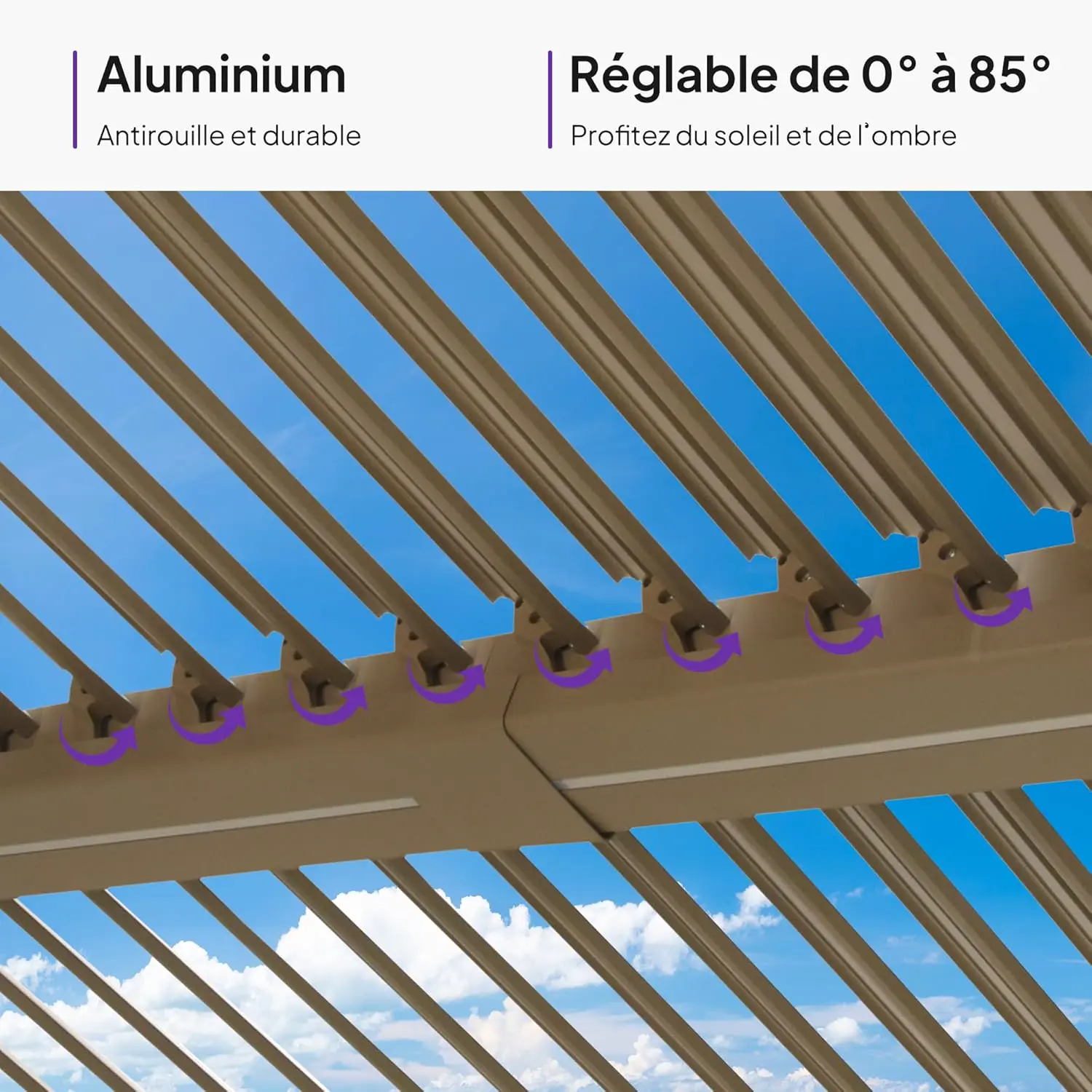 Pergola en aluminium 3x3,65 m vue 9