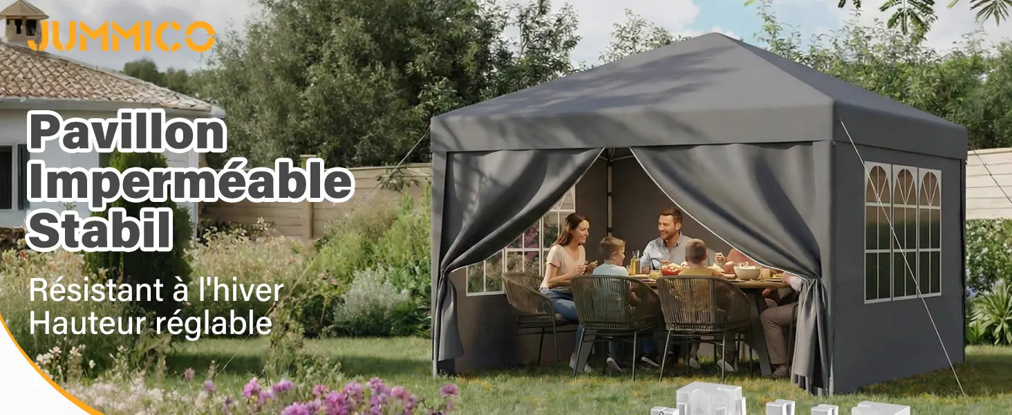 Tonnelle en métal gris 3x6 m — contenu détaillé 1