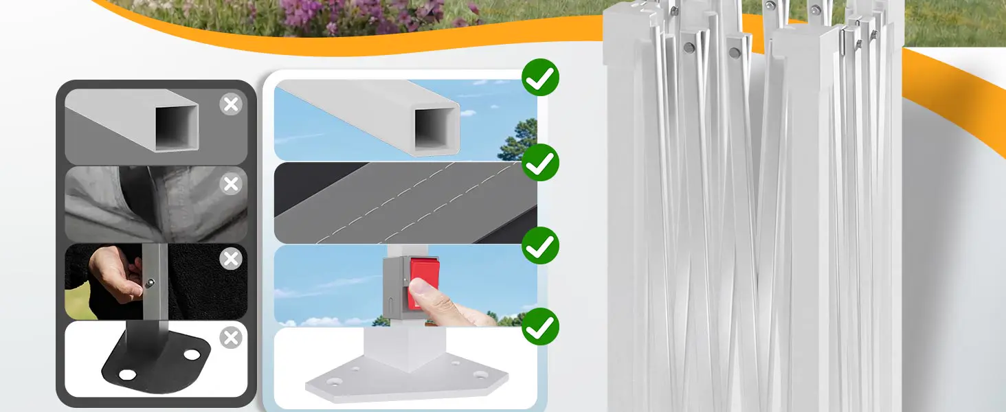 Tonnelle en métal gris 3x6 m — contenu détaillé 2