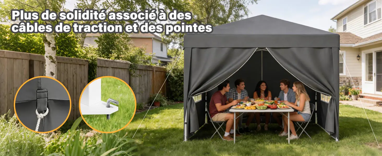 Tonnelle en métal gris 3x6 m — contenu détaillé 4